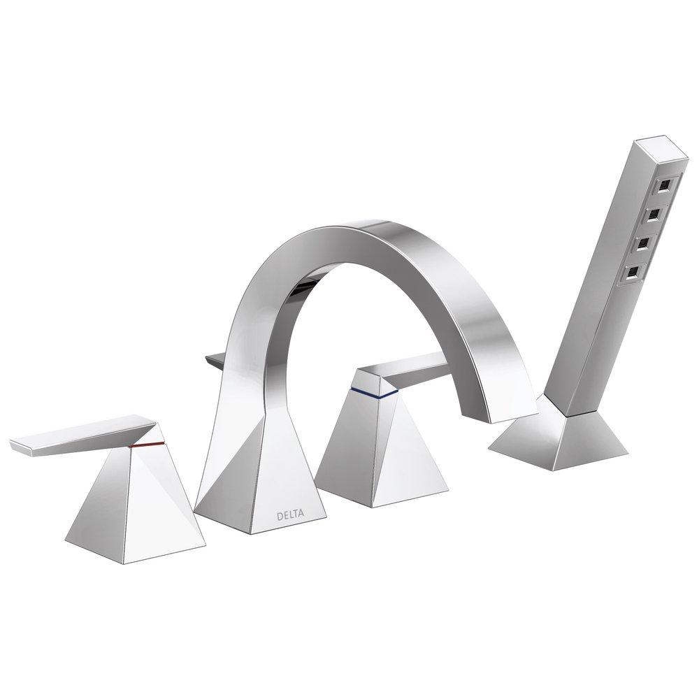 CCY 4-HOLE ROMAN TUB W/ HANDSHOWER TRIM CHROME CP 