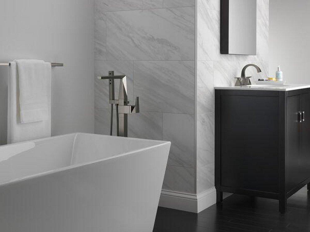 CCY FLOOR MOUNT TUB FILLER TRIM BLACK STAINLESS BLST 