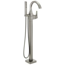 Single Handle Floor Mount Tub Filler with Handshower in Lumicoat&reg; Stainless (Trim Only)