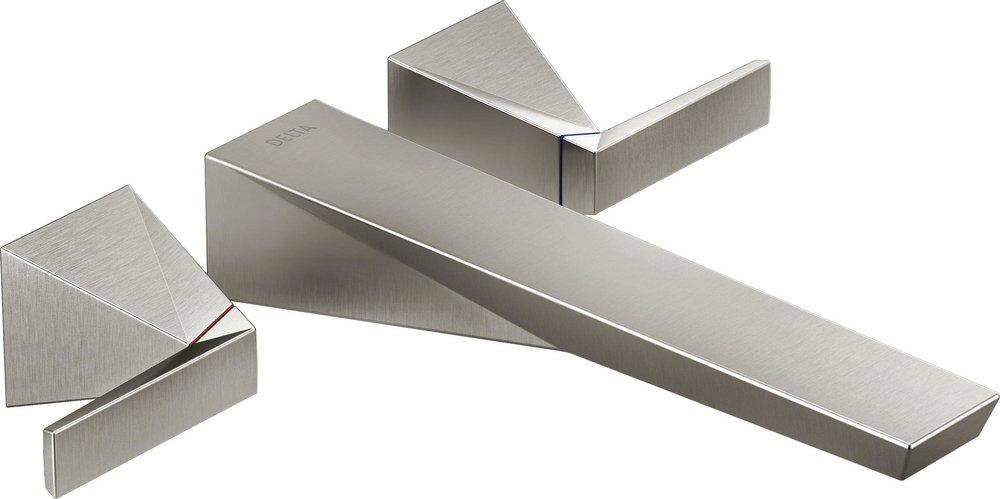 Delta Faucet Lumicoat Stainless Two Handle Wall Mount Tub Filler 