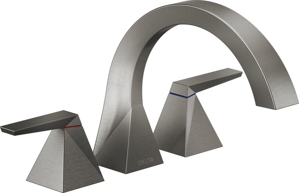 Delta Faucet Lumicoat Black Stainless Two Handle Roman Tub Faucet Only (Trim Only) 