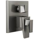 Three Handle Pressure Balancing Valve Trim in Lumicoat™ Black Stainless