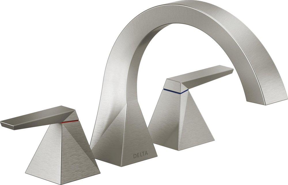 Delta Faucet Lumicoat Stainless Two Handle Roman Tub Faucet Only (Trim Only) 