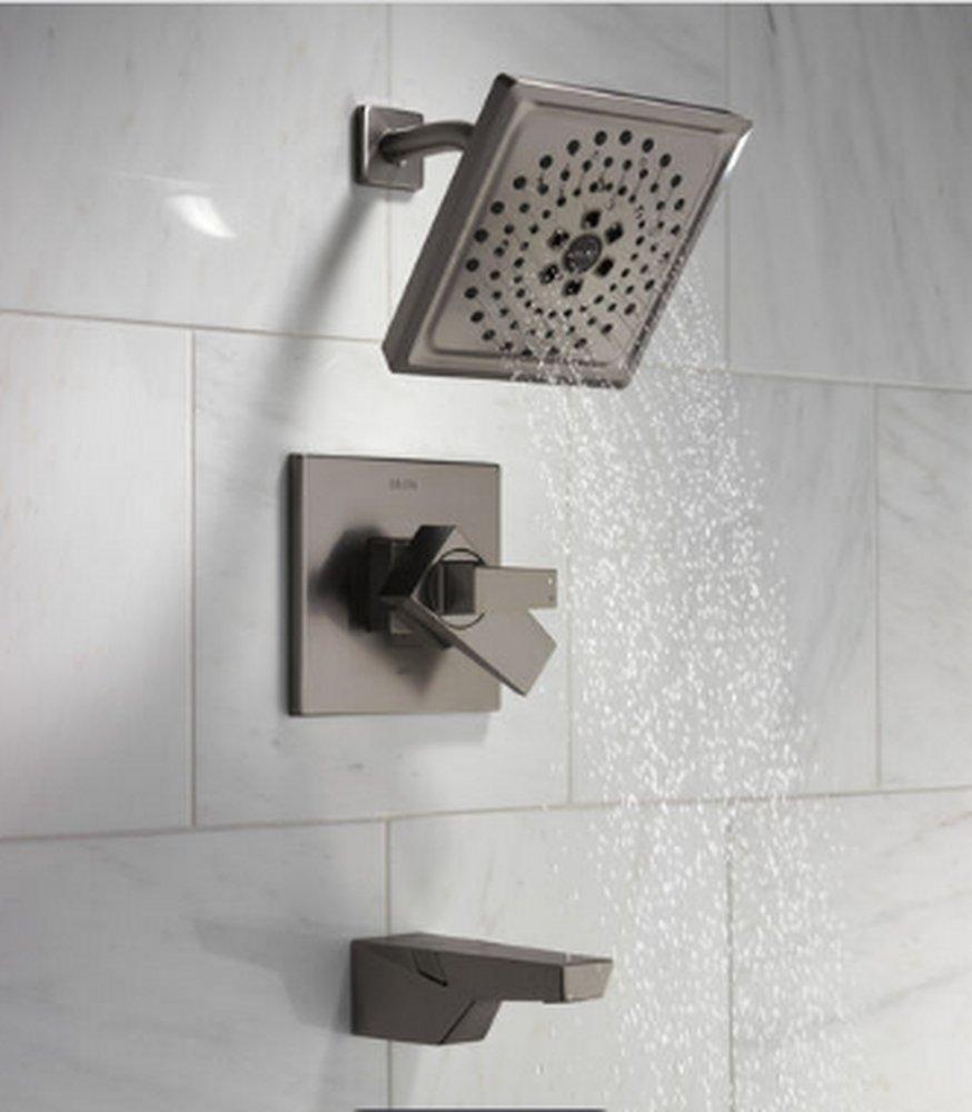 Delta Faucet Lumicoat Black Stainless Two Handle Multi Function Bathtub & Shower Faucet (Trim Only) 