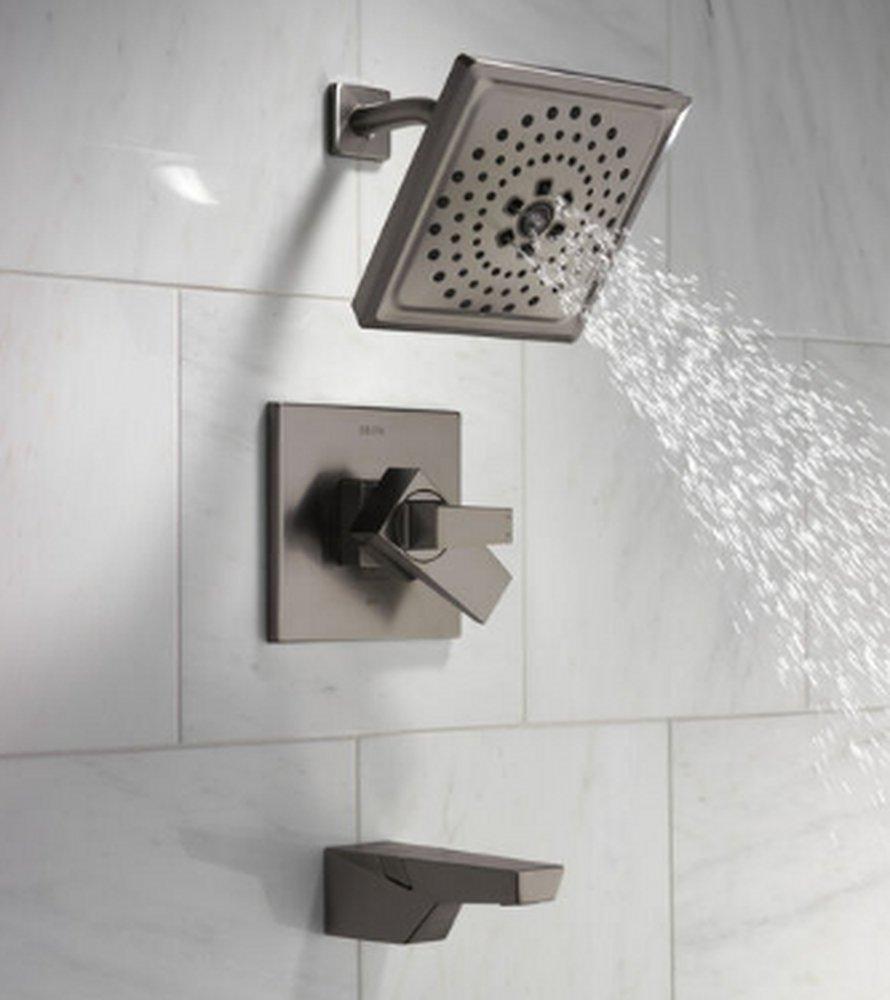 Delta Faucet Lumicoat Black Stainless Two Handle Multi Function Bathtub & Shower Faucet (Trim Only) 