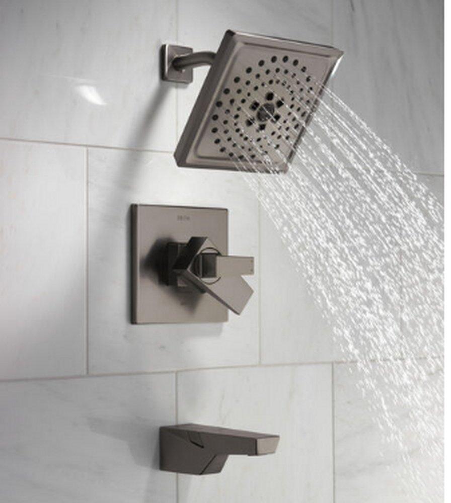 Delta Faucet Lumicoat Black Stainless Two Handle Multi Function Bathtub & Shower Faucet (Trim Only) 