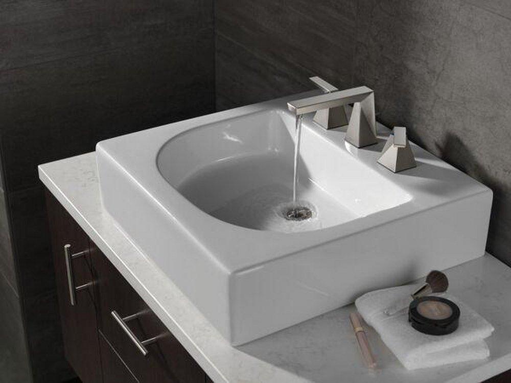 Two Handle Widespread Bathroom Sink Faucet in Lumicoat Stainless 