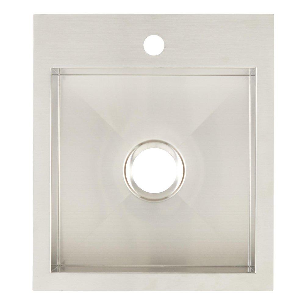 Signature Hardware Stainless Steel 1-Hole Dual Mount Bar Sink 