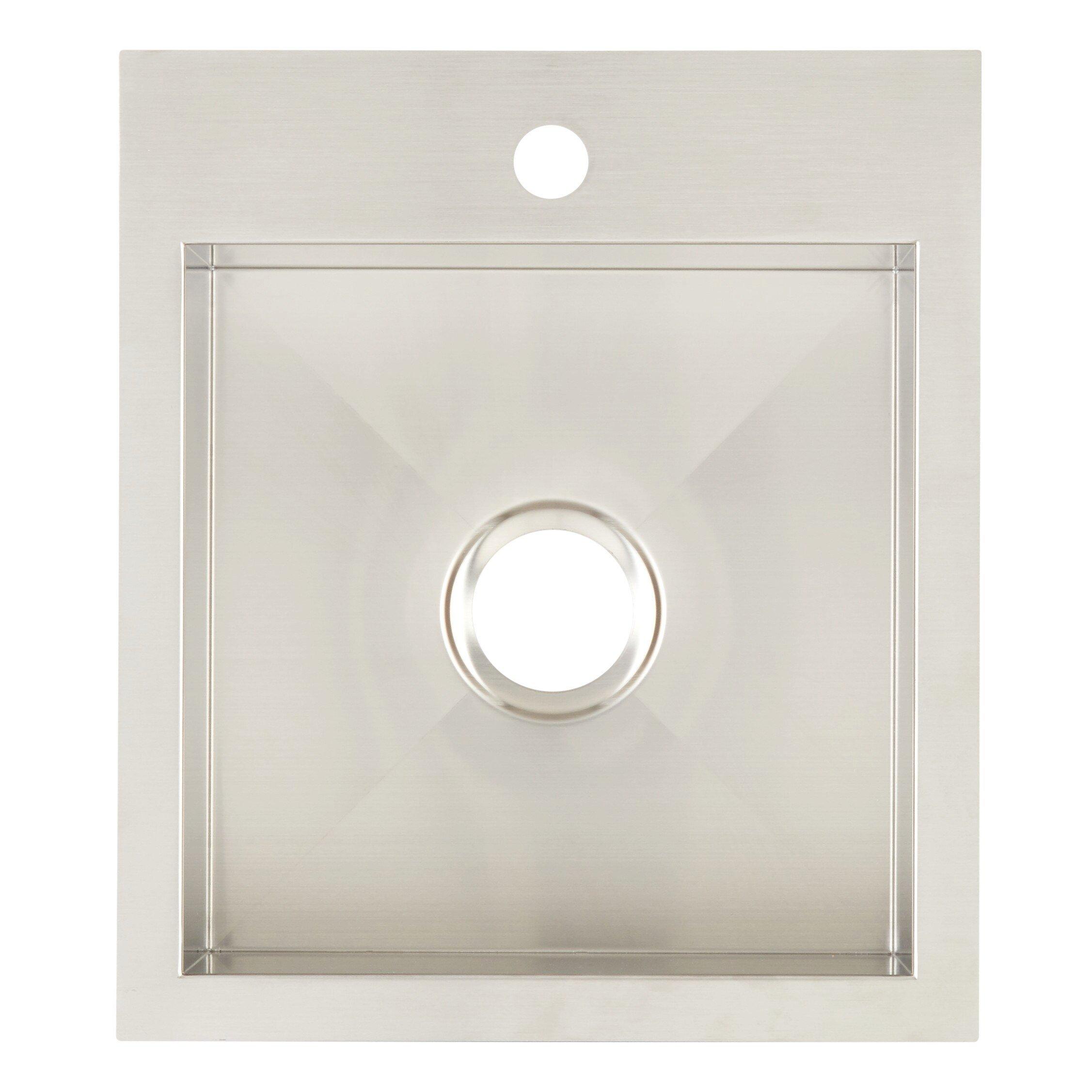 Signature Hardware Stainless Steel 1-Hole Dual Mount Bar Sink 