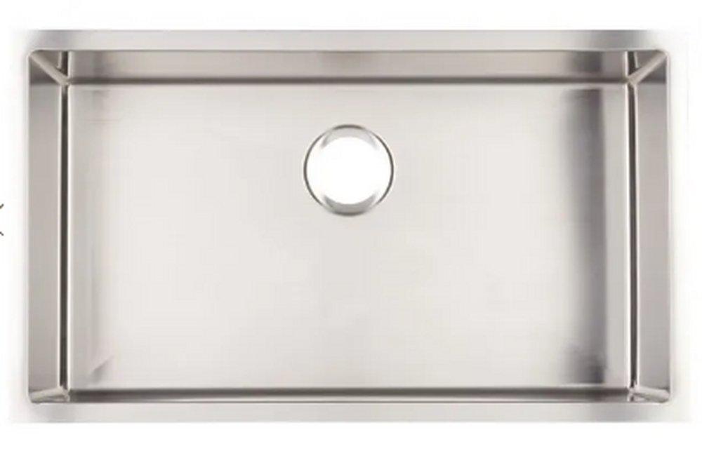 Signature Hardware Stainless Steel 29 x 18-1/2 in. No-Hole Single Bowl Undermount Kitchen Sink 