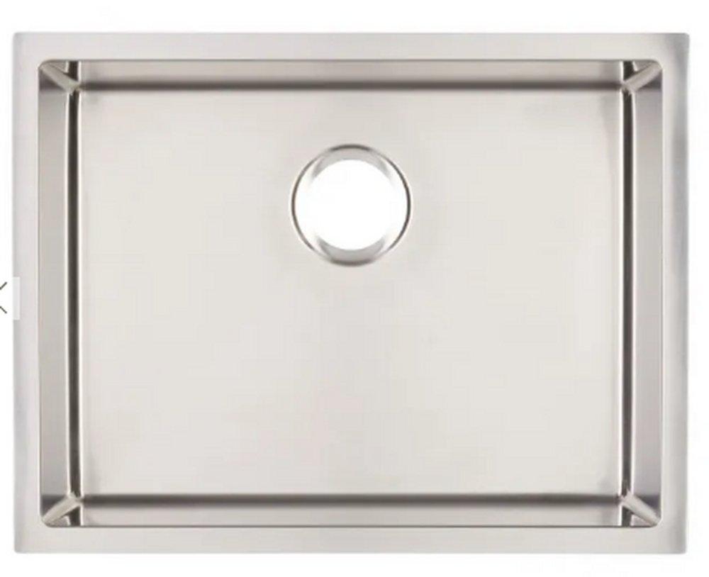 Signature Hardware Stainless Steel 24 x 18-1/2 in. No-Hole Single Bowl Undermount Kitchen Sink 