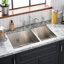 Signature Hardware Stainless Steel 33 x 22 in. Stainless Steel Double Bowl Dual Mount Kitchen Sink in Brushed Stainless Steel 
