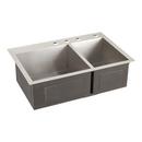 Signature Hardware Stainless Steel 33 x 22 in. Stainless Steel Double Bowl Dual Mount Kitchen Sink in Brushed Stainless Steel 