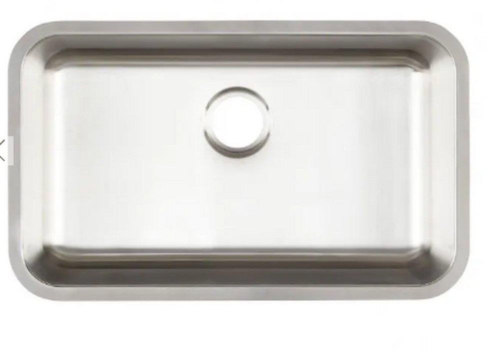Signature Hardware Stainless Steel 29-3/4 x 18 in. Single Bowl Undermount Kitchen Sink 