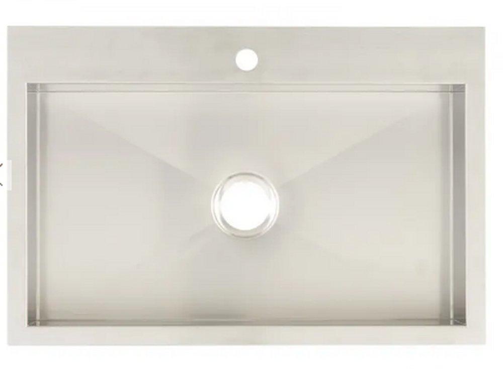 Signature Hardware Stainless Steel 33 x 22 in. Single Bowl Dual Mount Kitchen Sink in Stainless Steel 