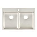 Signature Hardware Stainless Steel 33 x 22 in. Stainless Steel Double Bowl Dual Mount Kitchen Sink 