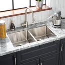 Signature Hardware Stainless Steel 33 x 22 in. Stainless Steel Double Bowl Dual Mount Kitchen Sink 