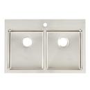 Signature Hardware Stainless Steel 33 x 22 in. Stainless Steel Double Bowl Dual Mount Kitchen Sink