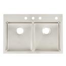 Signature Hardware Stainless Steel 33 x 22 in. Stainless Steel Double Bowl Dual Mount Kitchen Sink 