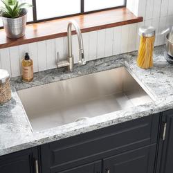 33 in. Dual Mount Stainless Steel Single Bowl Kitchen Sink