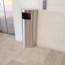 9 gal Half-Round Side-Entry Trash Can in Stainless Steel 