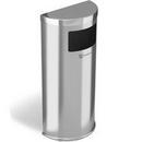 9 gal Half-Round Side-Entry Trash Can in Stainless Steel 