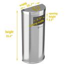 9 gal Half-Round Side-Entry Trash Can in Stainless Steel 
