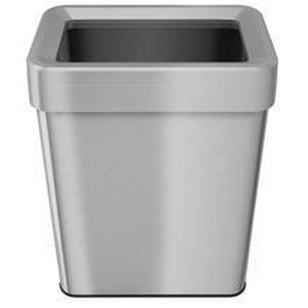 18 gal Rectangular Open Top Trash Can with Dual Odor Filters in Stainless Steel 