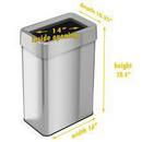 18 gal Rectangular Open Top Trash Can with Dual Odor Filters in Stainless Steel 