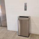 18 gal Rectangular Open Top Trash Can with Dual Odor Filters in Stainless Steel 