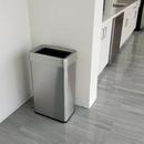 18 gal Rectangular Open Top Trash Can with Dual Odor Filters in Stainless Steel 