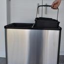 16 gal Combo Sensor Trash Can and Recycle Bin with Wheels in Stainless Steel 