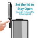 1.32 gal Pedal Trash Can with Removable Inner Bucket in Stainless Steel 