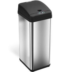 13 gal Rectangular Sensor Trash Can with Odor Filter in Stainless Steel