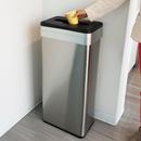 21 gal Rectangular Open Top Trash Can with Dual Odor Filters in Stainless Steel 