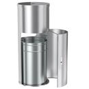 9 gal Round Side-Entry Trash Can with Gym Wipe Dispenser in Stainless Steel 