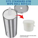9 gal Round Side-Entry Trash Can with Gym Wipe Dispenser in Stainless Steel 