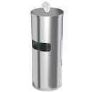 9 gal Round Side-Entry Trash Can with Gym Wipe Dispenser in Stainless Steel