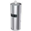 9 gal Round Side-Entry Trash Can with Gym Wipe Dispenser in Stainless Steel 