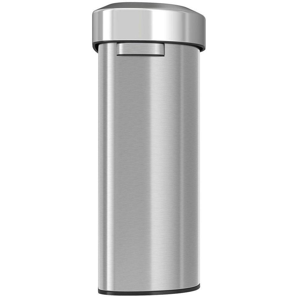 23 gal Semi-Round Open Top Trash Can in Stainless Steel 
