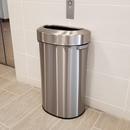 23 gal Semi-Round Open Top Trash Can in Stainless Steel 