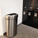 23 gal Semi-Round Open Top Trash Can in Stainless Steel 