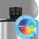 13.2 gal Semi-Round Step Trash Can with Odor Filter in Stainless Steel 
