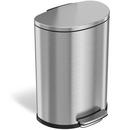 13.2 gal Semi-Round Step Trash Can with Odor Filter in Stainless Steel
