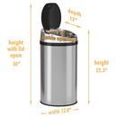 8 gal Round Sensor Trash Can with Odor Filter in Stainless Steel 