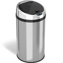 8 gal Round Sensor Trash Can with Odor Filter in Stainless Steel