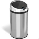 8 gal Round Sensor Trash Can with Odor Filter in Stainless Steel 