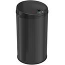 8 gal Round Sensor Trash Can with Odor Filter in Black Stainless Steel