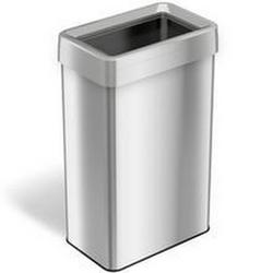 21 gal Rectangular Open Top Trash Can with Dual Odor Filters in Stainless Steel