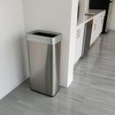 21 gal Rectangular Open Top Trash Can with Dual Odor Filters in Stainless Steel 